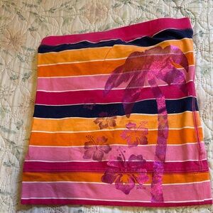 Justice Vibrant Pink and Orange Striped Swim Coverup